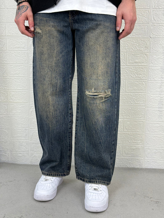 Jeans Baggy sabbiato rottura